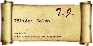 Töltési Jolán névjegykártya